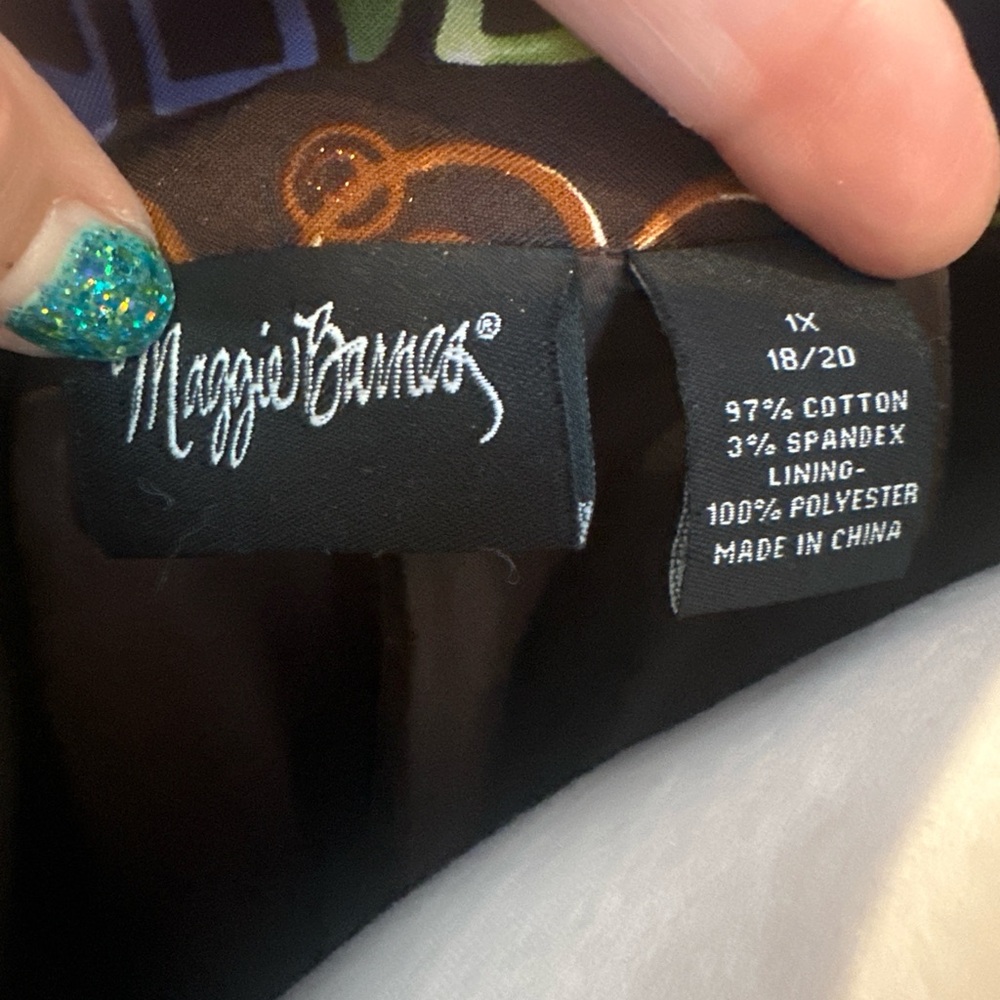 🧥 Maggie Barnes Multi-Color Open-Front Jacket / Topper - Picture 2 of 5